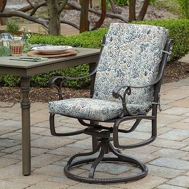 Arden Selections Phoebe Floral Outdoor High Back Dining Chair Cushion
