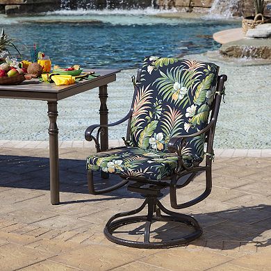 Arden Selections Elea Tropical Outdoor High Back Dining Chair Cushion