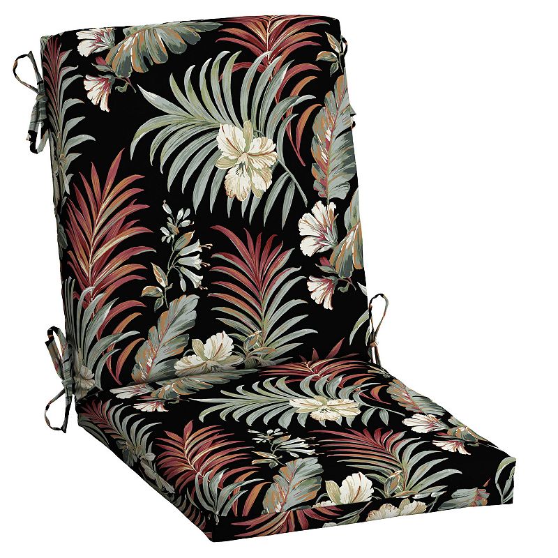 Arden Selections Cebu Outdoor High Back Dining Chair Cushion, Black, 44X20