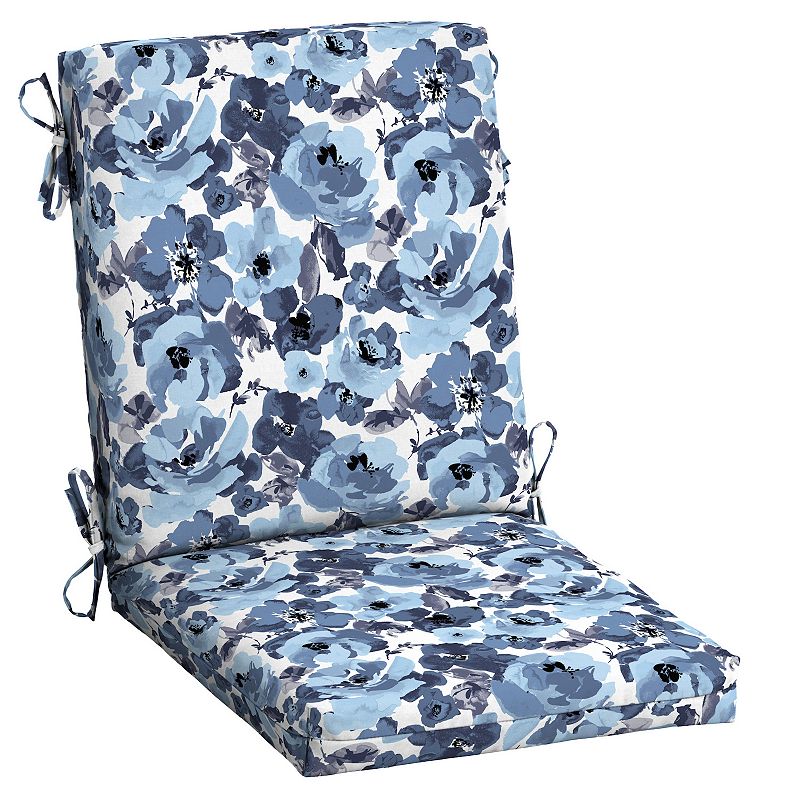 Arden Selections Outdoor High Back Dining Chair Cushion, Blue, 44X20