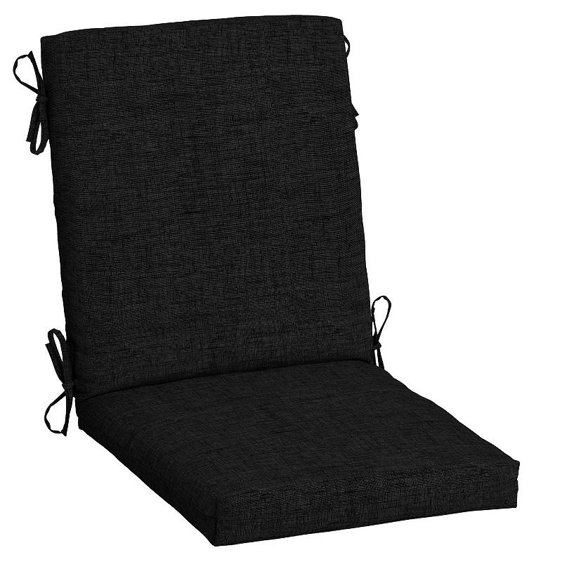 Arden Selections Leala Texture Outdoor High Back Dining Chair Cushion, Blac