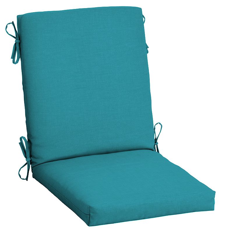 Arden Selections Leala Texture Outdoor High Back Dining Chair Cushion, Blue