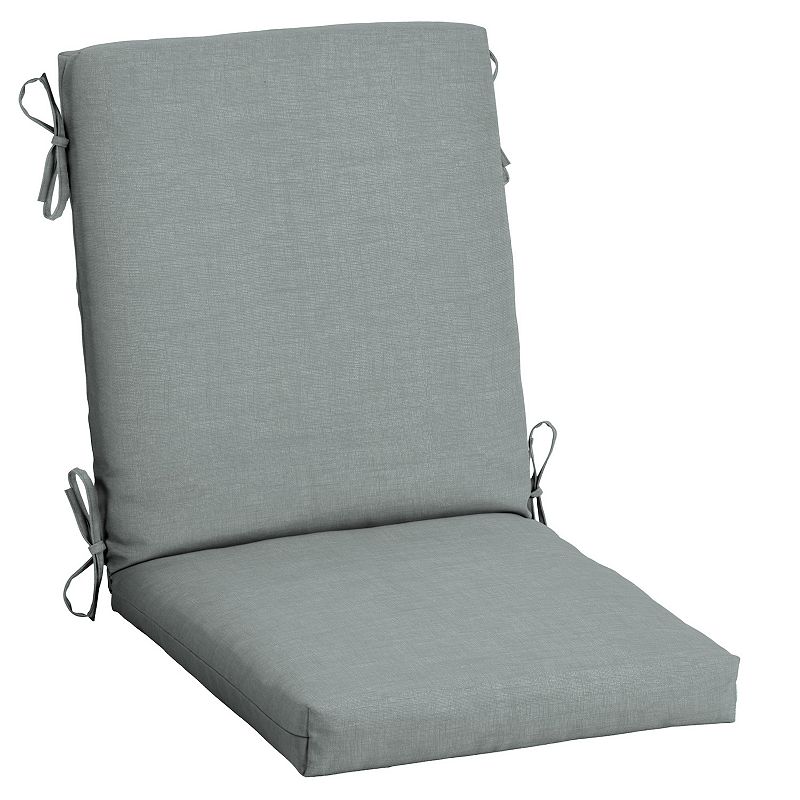 Arden Selections Leala Texture Outdoor High Back Dining Chair Cushion, Grey