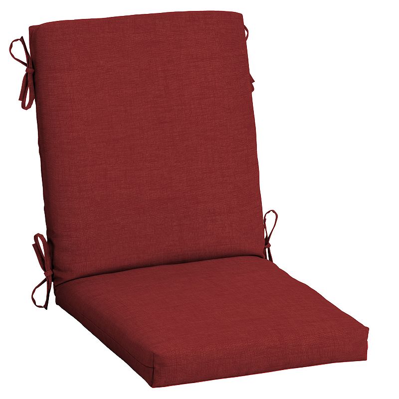 Arden Selections Leala Texture Outdoor High Back Dining Chair Cushion, Red,