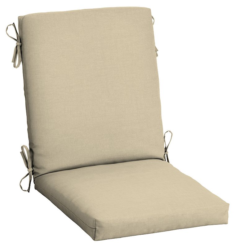 Arden Selections Leala Texture Outdoor High Back Dining Chair Cushion, Whit