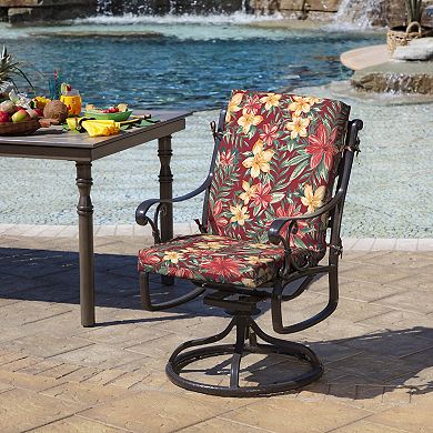 Arden Selections Aurora Stripe Outdoor High Back Dining Chair Cushion