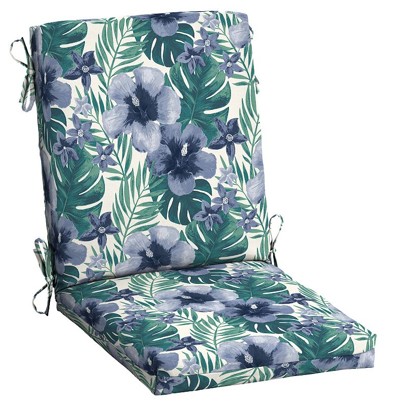 Arden Selections Aurora Stripe Outdoor High Back Dining Chair Cushion, Blue
