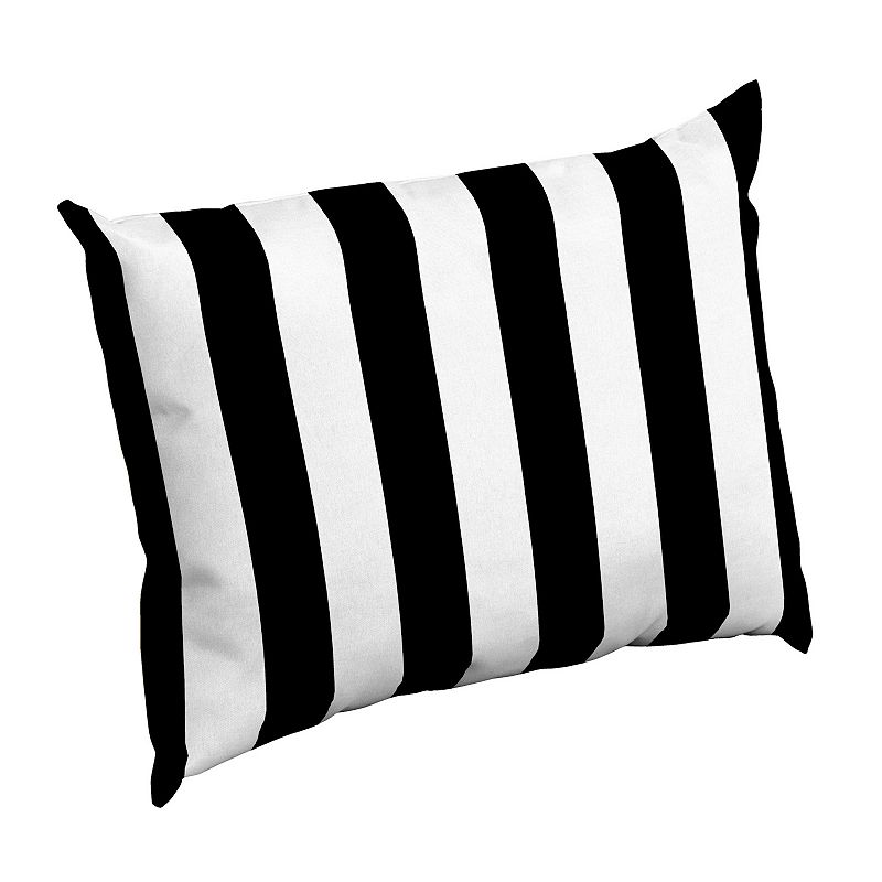 Arden Selections Cabana Stripe Outdoor Pillow Back, Black