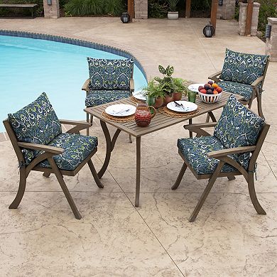 Arden Selections Aurora Damask Outdoor Dining Chair Cushion Set