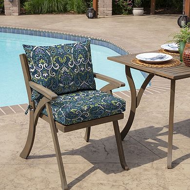 Arden Selections Aurora Damask Outdoor Dining Chair Cushion Set