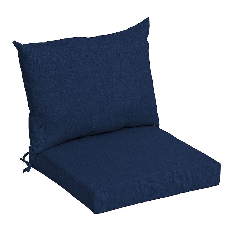 Arden Selections Leala Texture Outdoor Dining Chair Cushion Set, Blue, 21X2