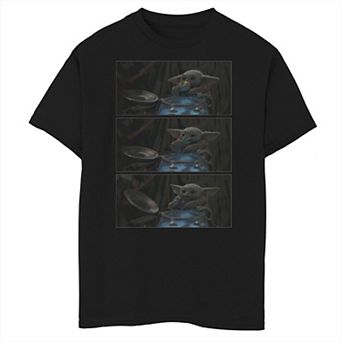 Boys 6-20 Star Wars: The Mandalorian The Child aka Baby Yoda Eating Panels R4 Graphic Tee