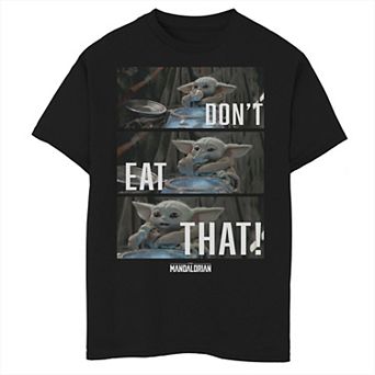 Boys 6-20 Star Wars: The Mandalorian The Child aka Baby Yoda Don't Eat That R2 Graphic Tee
