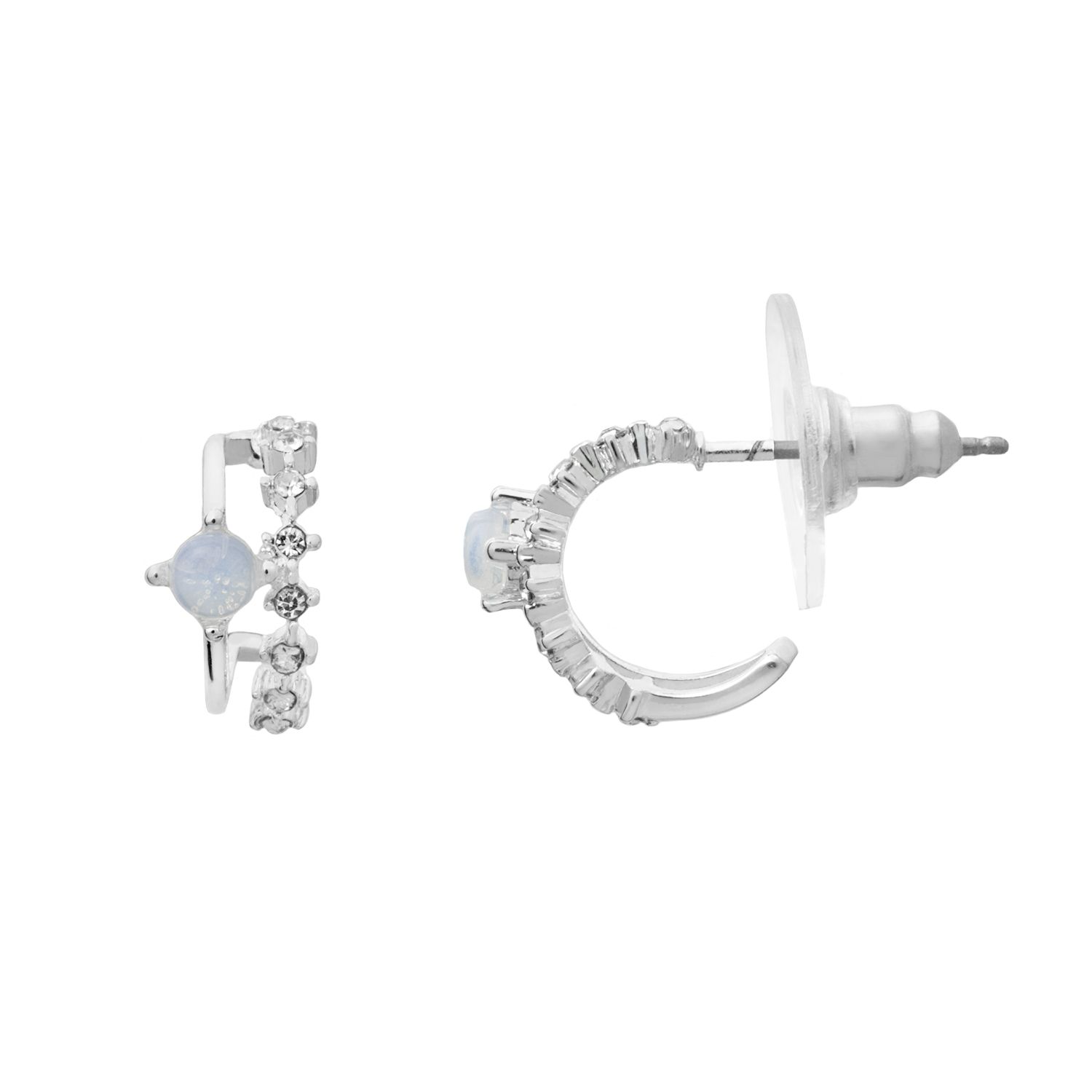 Image for LC Lauren Conrad Silver Tone & Simulated Crystal Mini Hoop Nickel Free Earrings at Kohl's.