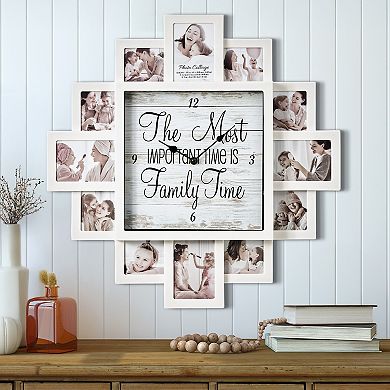 American Art Decor Family Time Collage & Wall Clock