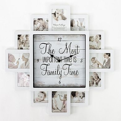 American Art Decor Family Time Collage & Wall Clock