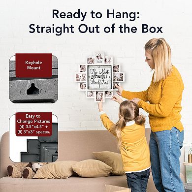 American Art Decor Family Time Collage & Wall Clock