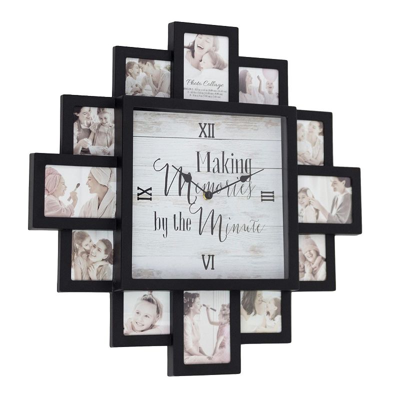 American Art Decor Memories Collage & Wall Clock, Black, 20X20