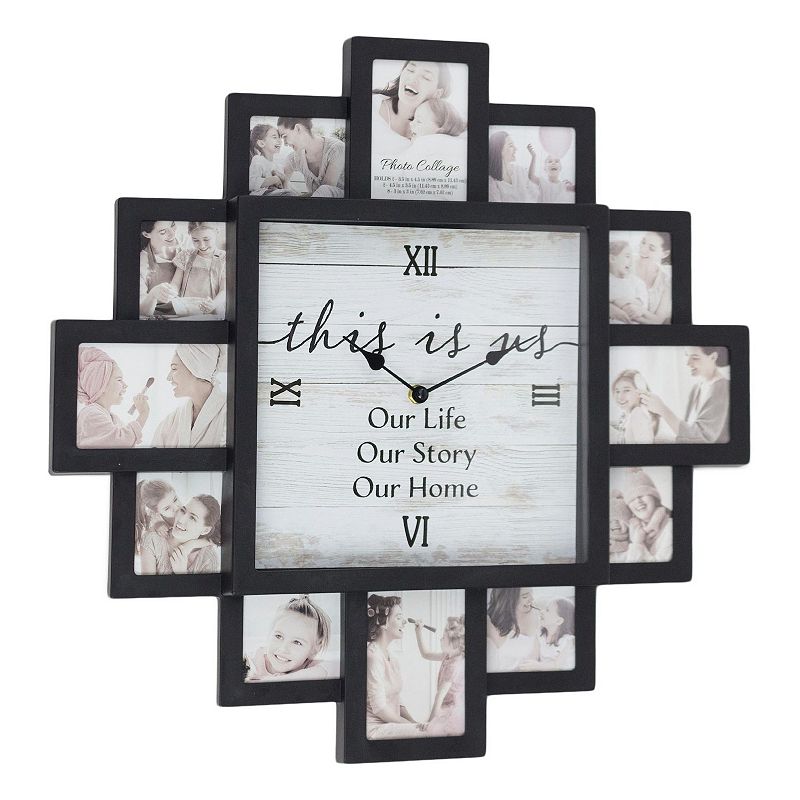 American Art Decor This Is Us Collage & Wall Clock, Black, 20X20