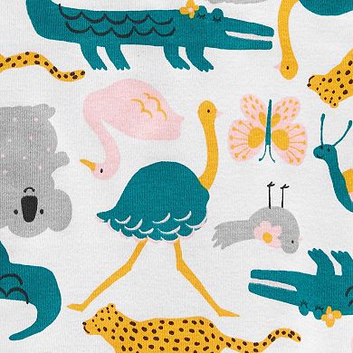 Baby Girl Carter's 4 Piece Animals & Floral Pajama Set
