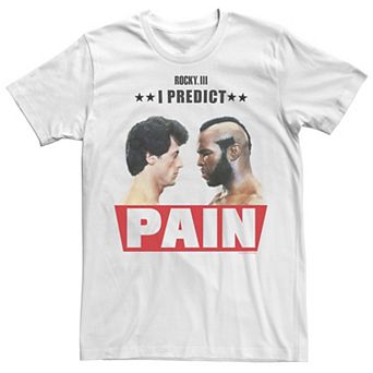 Men's Rocky 3 I Predict Pain Rocky And Clubber Face Off Portrait Tee