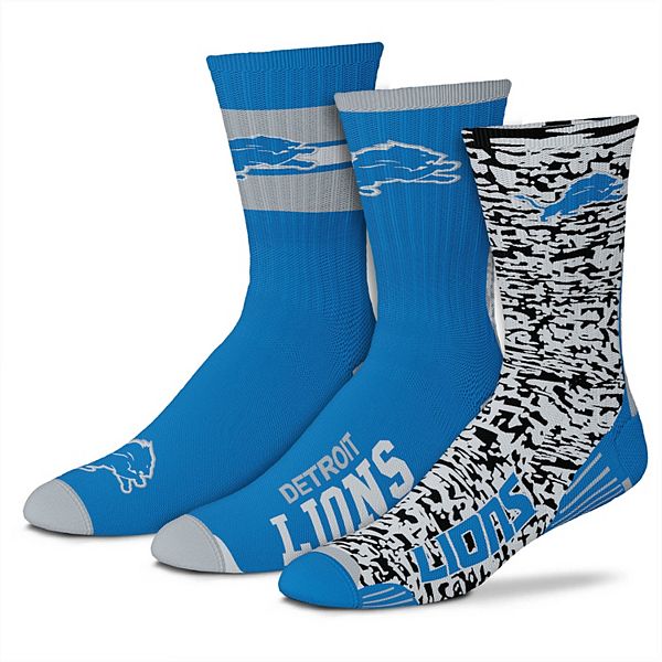 Officially Licensed NFL Detroit Lions Breakout Premium Crew Socks, Size Large/XL | for Bare Feet