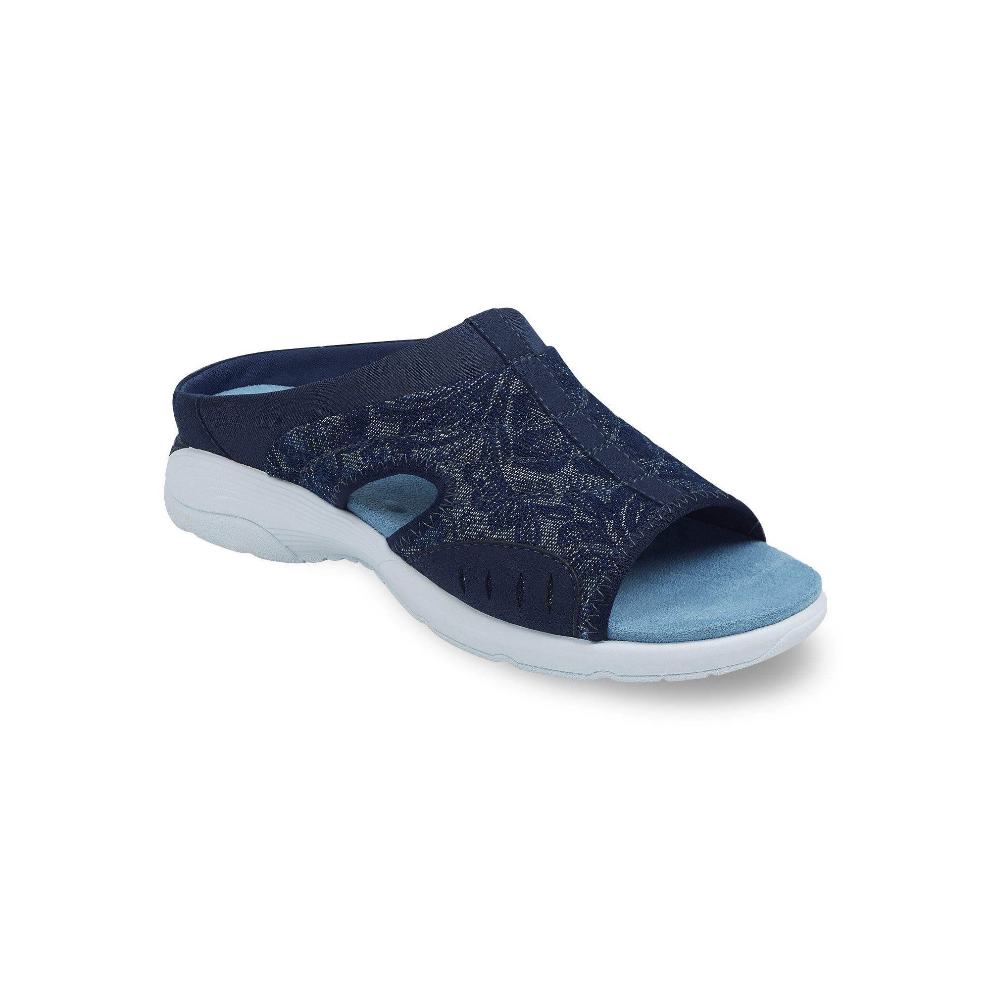 Easy Spirit Traciee Womens Slide Sandals, Size: 6 XW, Blue Floral
