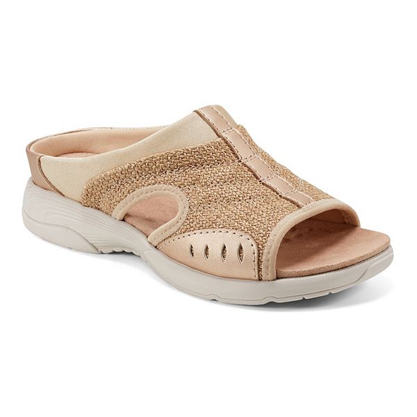 Easy Spirit Traciee Women's Slide Sandals - Natural Woven Gold (10.5)