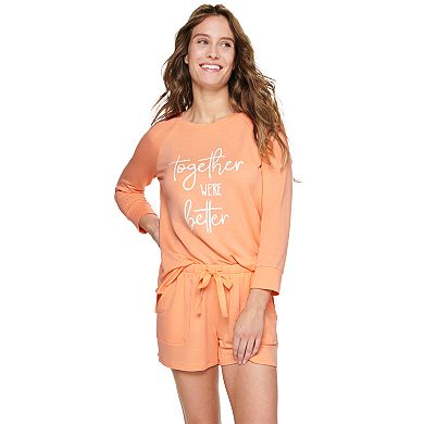 Women's Sonoma Goods For Life® Long Sleeve Pullover Pajama Top & Pajama Shorts Set