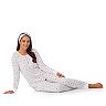 Women's Cuddl Duds® 3-pc. Henley Pajama Top, Banded Bottom Pajama Pants & Headband Set