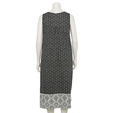 Plus Size Croft & Barrow® Mixed Print Sleeveless Nightgown