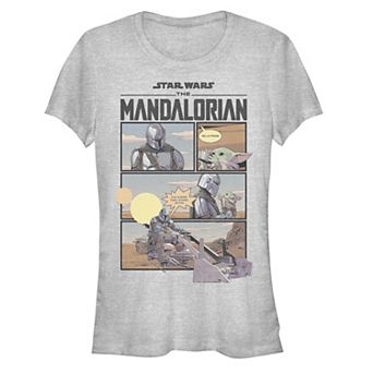 Juniors' Star Wars The Mandalorian Mando Comic Graphic Tee