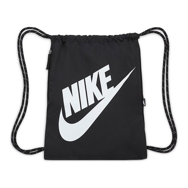 Nike Heritage All Over Logo Print Bum Bag In Black/white