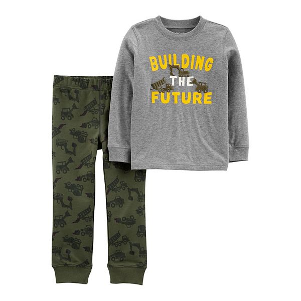 Carters Boys 3M-4T 2 Piece Long Sleeve Top and Pants Set