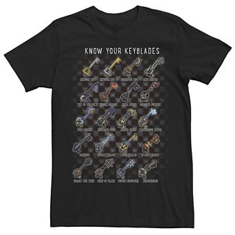 Men's Kingdom Hearts Keyblades Chart Poster Tee