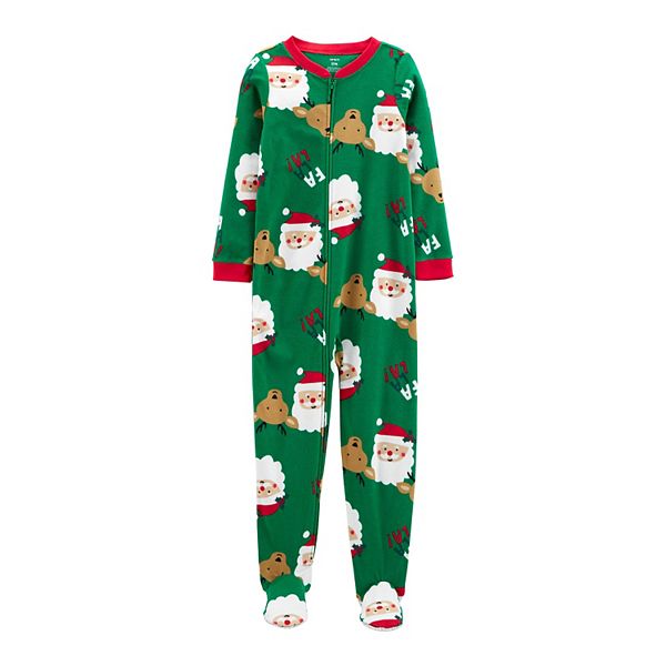 Boys 4 14 Carter s One Piece Fleece Footed Pajamas