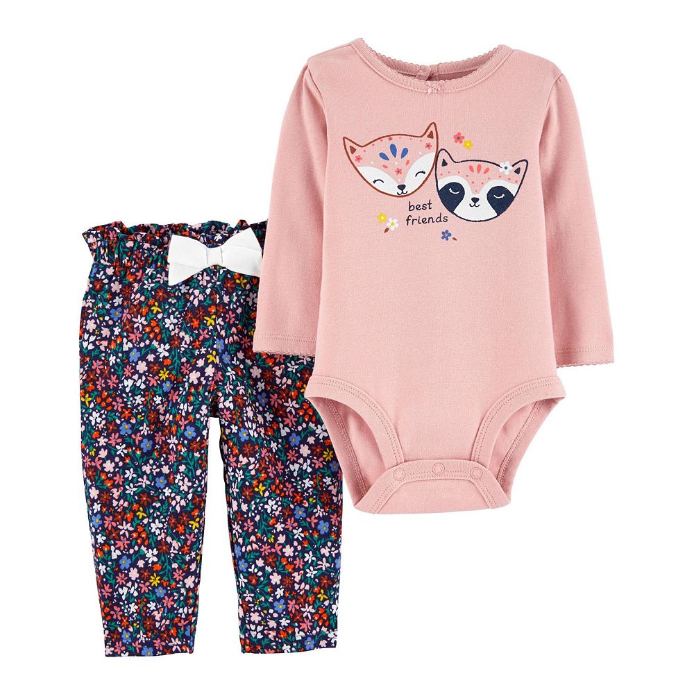 Carter's 3pc Baby Brown Fox Bodysuits and Pants Set main image 0