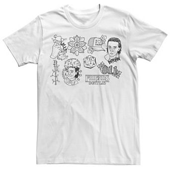 Men's Stranger Things Day Friends Don't Lie Doodles Tee