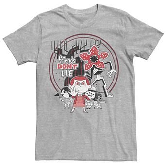 Men's Stranger Things Day Friends Don't Lie Chibi Group Shot Tee