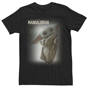 Men's Star Wars: The Mandalorian The Child Peeking Logo Portrait Tee