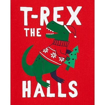 Boys 4 14 Carter s 2 Piece Christmas Dinosaur Pajama Set