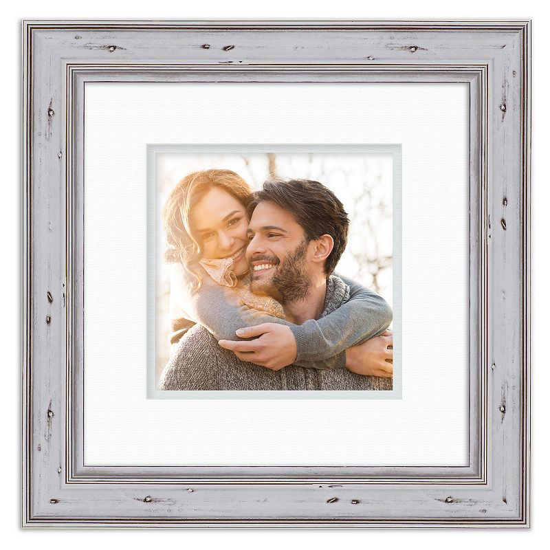 COURTSIDE MARKET Rustic Distressed Large 8 x 8 Frame, White, 12X12