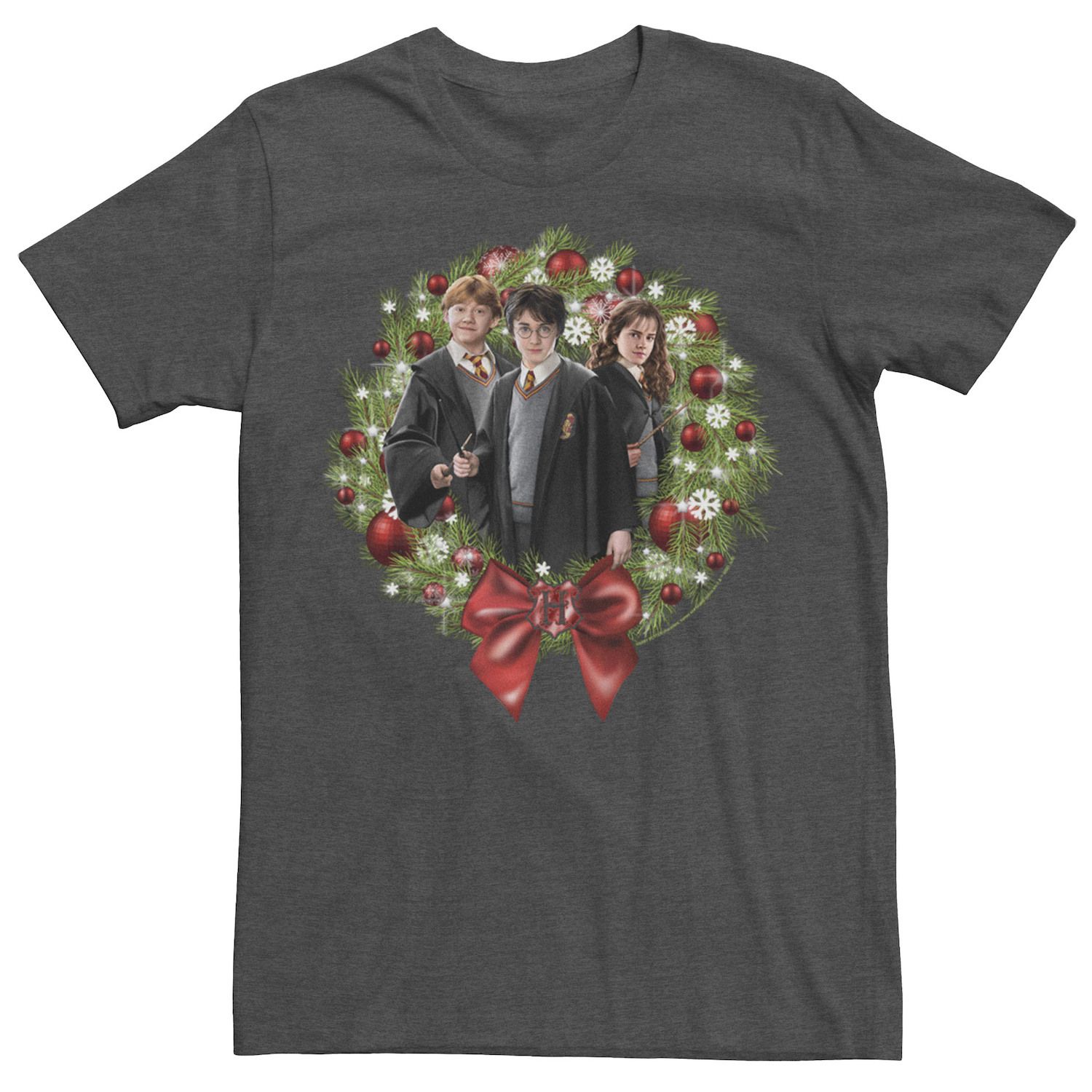 Image for Harry Potter Men's Christmas Group Shot Wreath Tee at Kohl's.