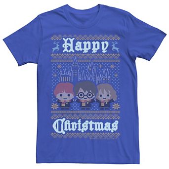 Men's Harry Potter Happy Christmas Chibi Ugly Sweater Tee