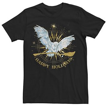 Men's Harry Potter Christmas Hedwig Happy Holidays Tee