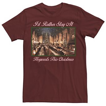 Men's Harry Potter "I'd Rather Stay At Hogwarts This Christmas" Tee