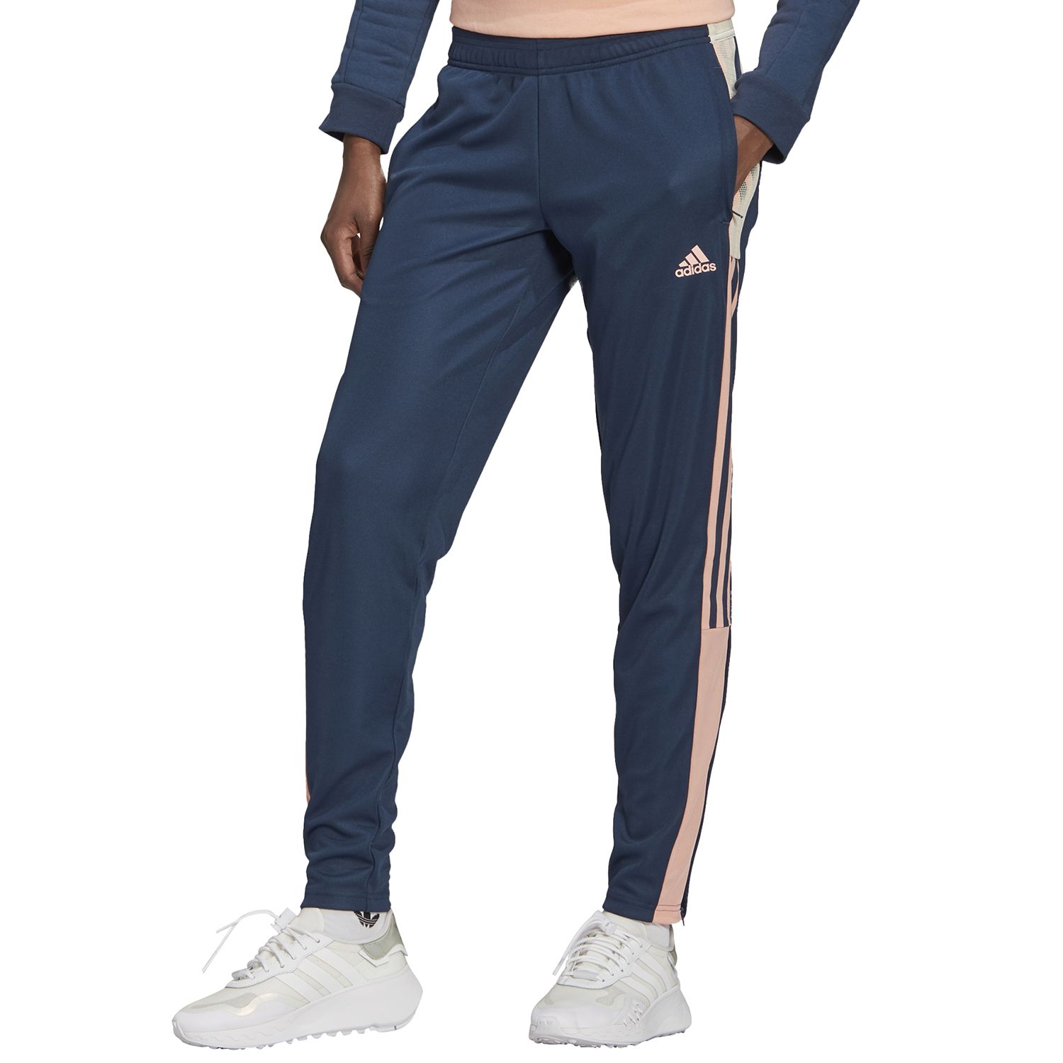 navy blue adidas track pants