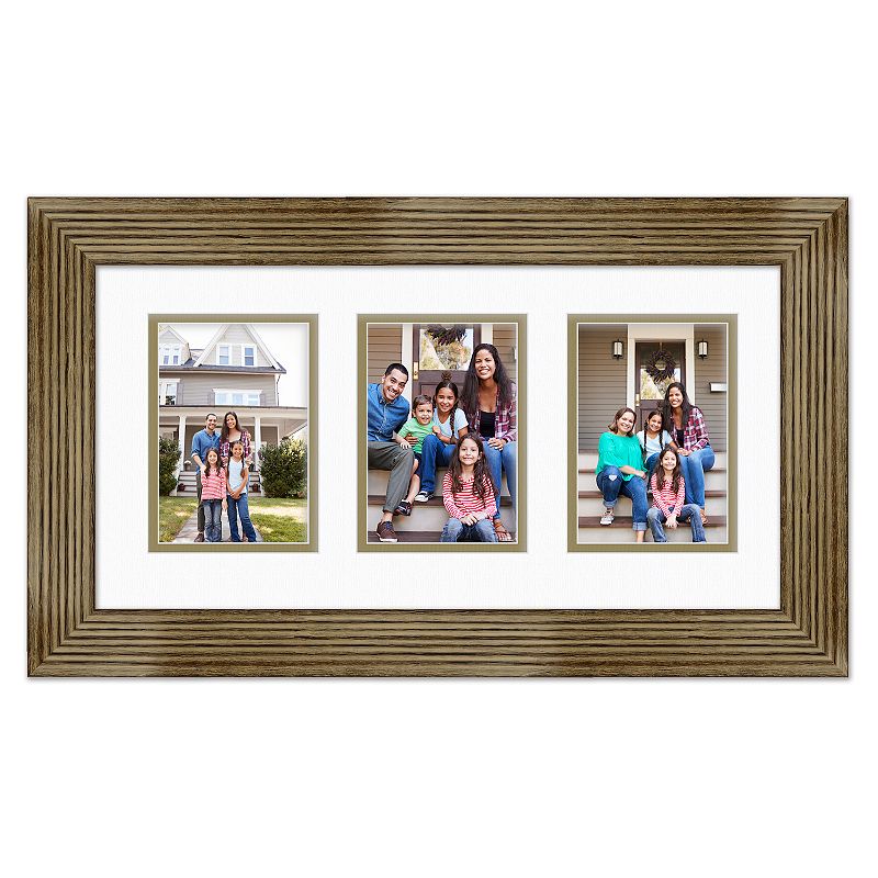 COURTSIDE MARKET Walnut Finish 3-Opening 5 x 7 Collage Frame, Brown, 1
