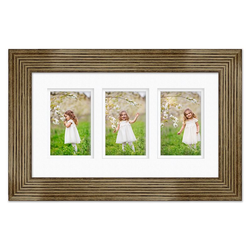 COURTSIDE MARKET Walnut Finish 3-Opening 4 x 6 Collage Frame, Brown