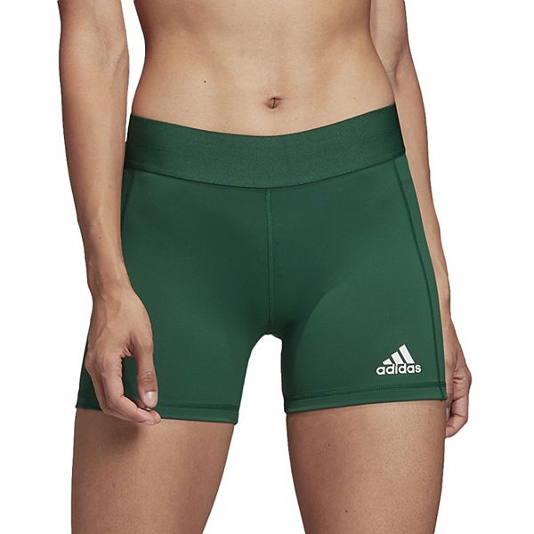 Women's adidas Alphaskin Volleyball Shorts - Team Dark Green White (LARGE)